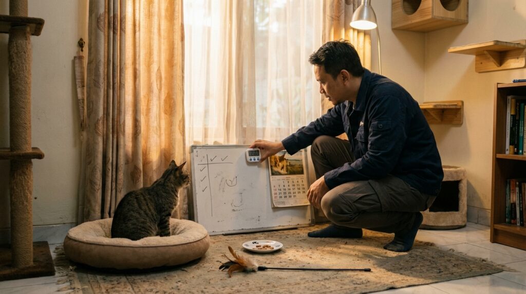 Durasi aman video Cat TV untuk kucing indoor agar tidak overstimulated dan agresif