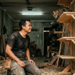 Panduan praktis instalasi catification untuk kucing indoor menggunakan ambalan kayu vertikal di dinding apartemen.