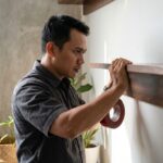 Panduan praktis memasang rak dinding kucing atau cat wall tanpa menggunakan bor untuk penghuni apartemen menggunakan metode tension pole dan perekat khusus.